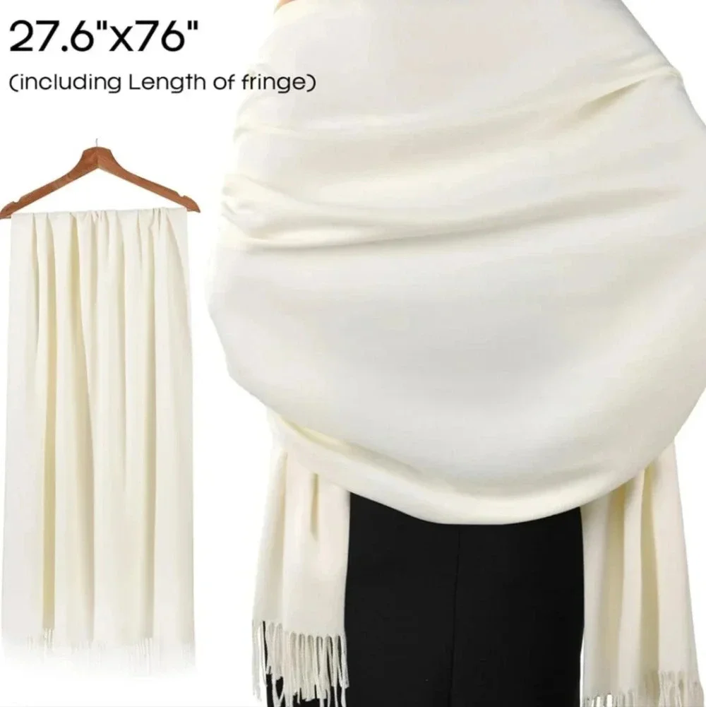 Winter Scarf for Women Pashmina Shawl Wraps Cashmere Feel Warm Fashion Blanket S - Picture 7 of 7